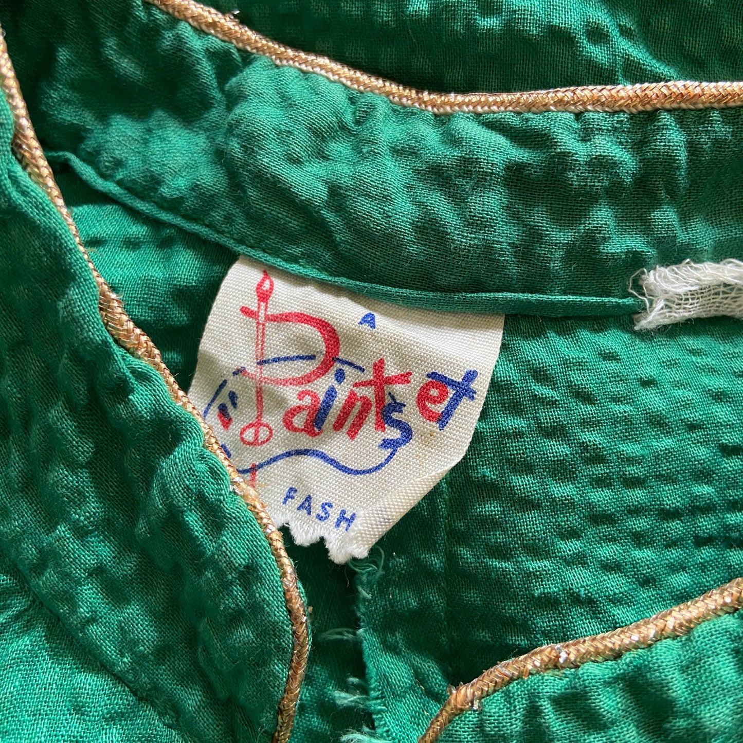 1940s Green Cotton Smock Dress