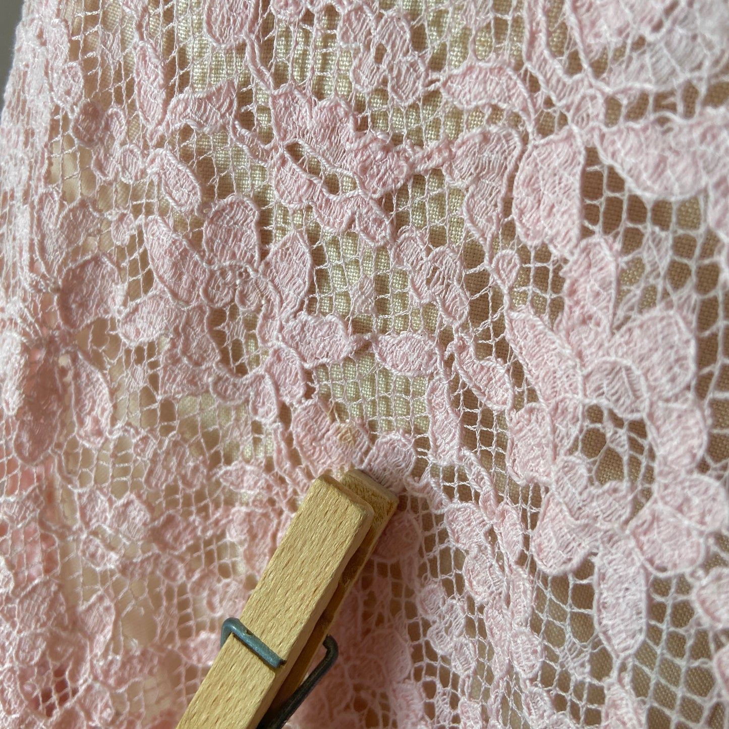 1940s Pink Lace and Linen Dress