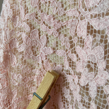 1940s Pink Lace and Linen Dress