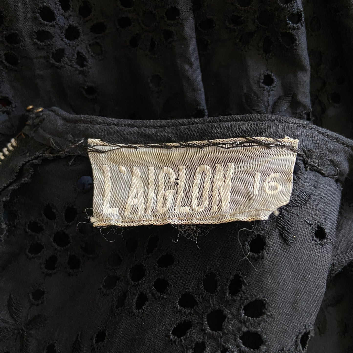 1950s Sheer Cotton Eyelet Dress