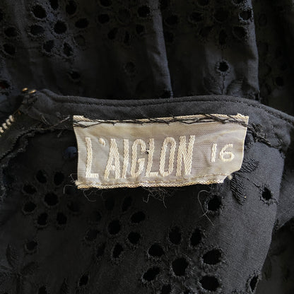 1950s Sheer Cotton Eyelet Dress