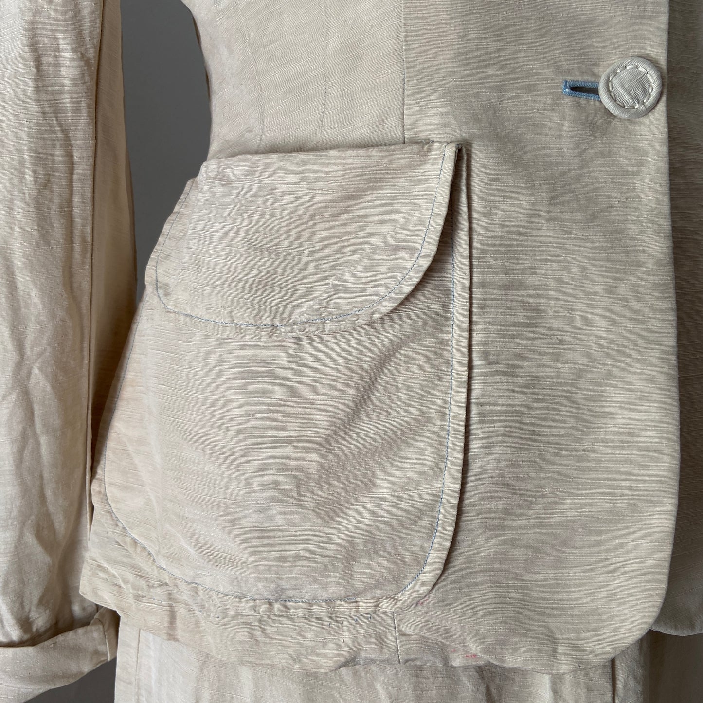 1940s Cream Silk Suit