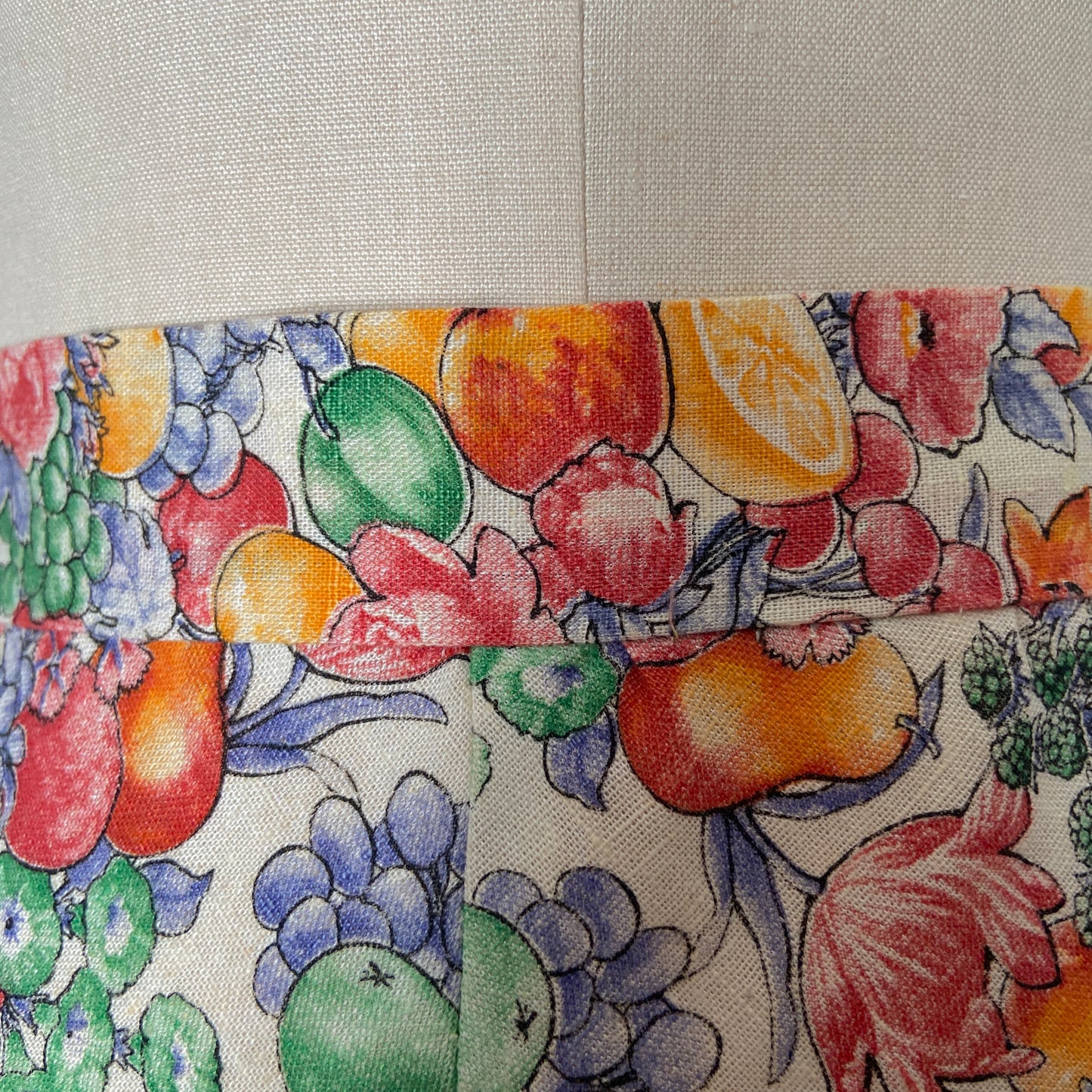 1970s Fruit Print Cotton Skirt