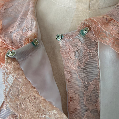 1950s Pink and Blue Bed Jacket