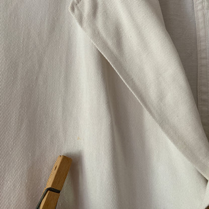 1940s White Cotton Chore Coat