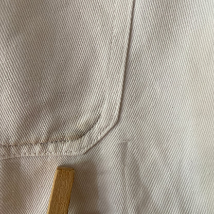 1940s White Cotton Chore Coat
