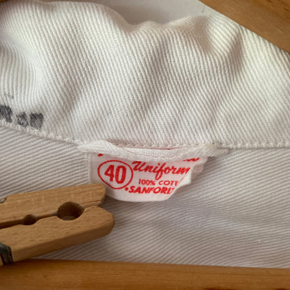 1940s White Cotton Chore Coat