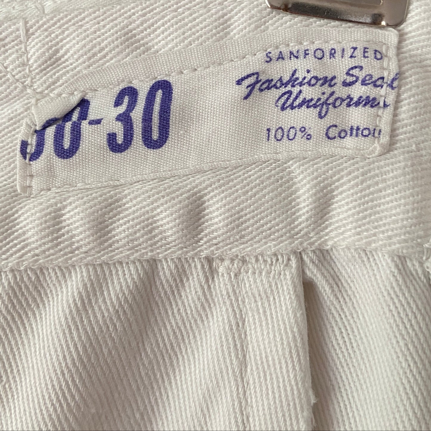 1940s White Cotton Chino Pants