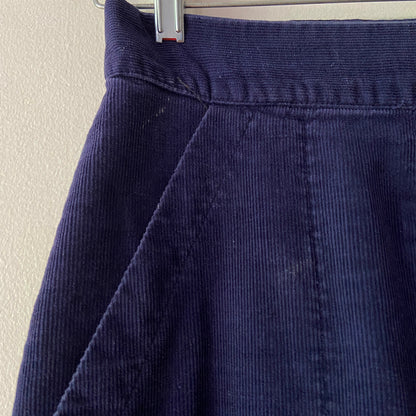 1940s Blue Corduroy Side Button Pants