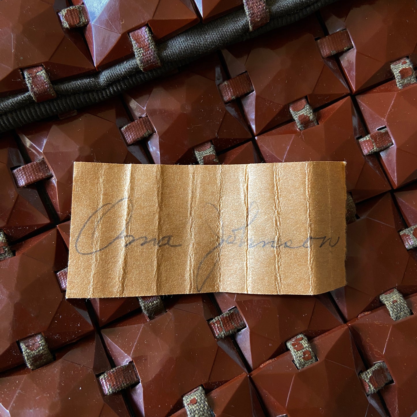 1940s Brown Plasti-square Clutch