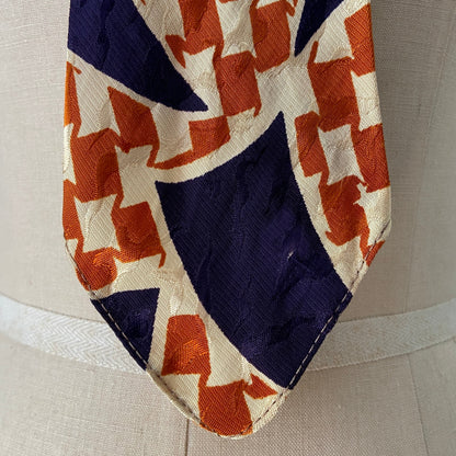 1940s Geometric Print Neck Tie