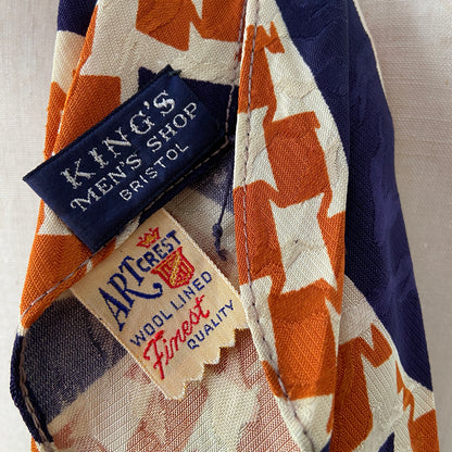 1940s Geometric Print Neck Tie