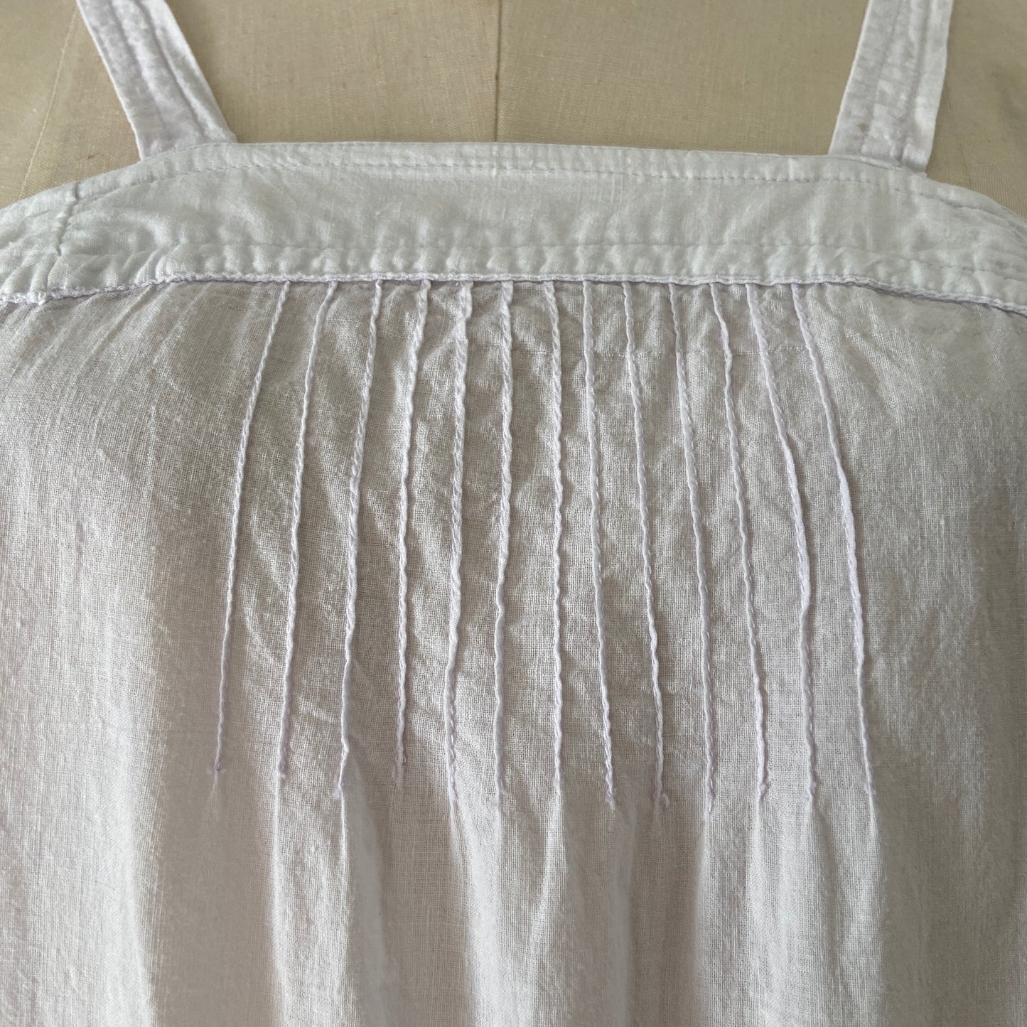 1970s White Cotton Eyelet Dress