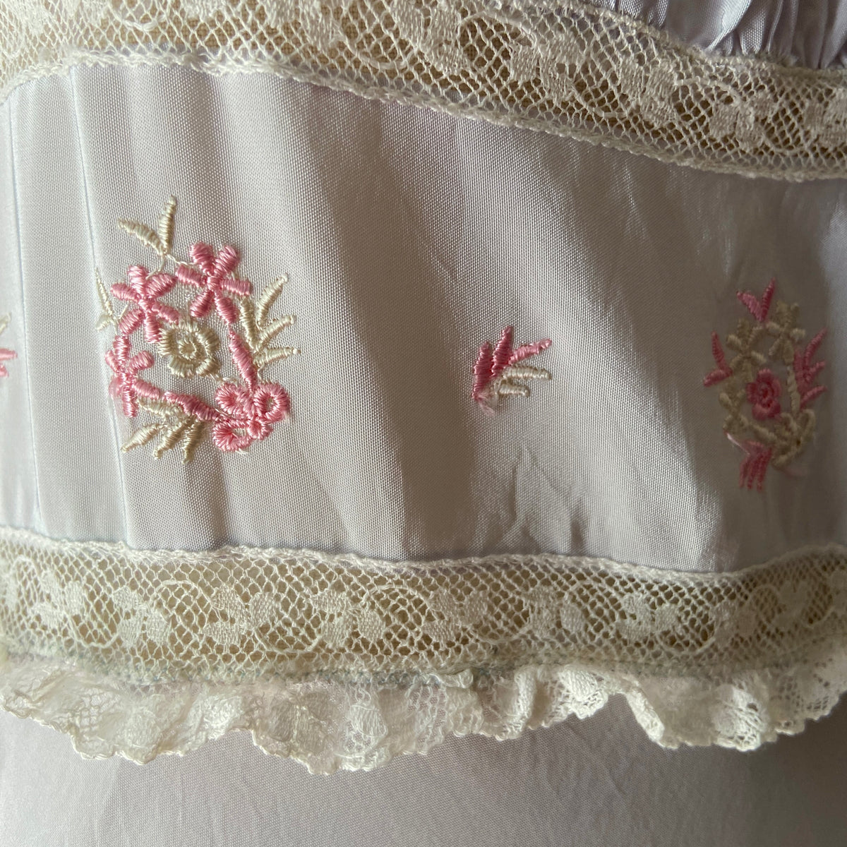 1930s Blue Embroidered Slip Dress