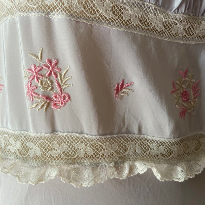 1930s Blue Embroidered Slip Dress