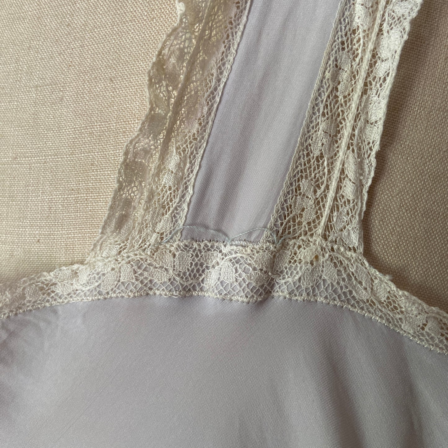 1930s Blue Embroidered Slip Dress