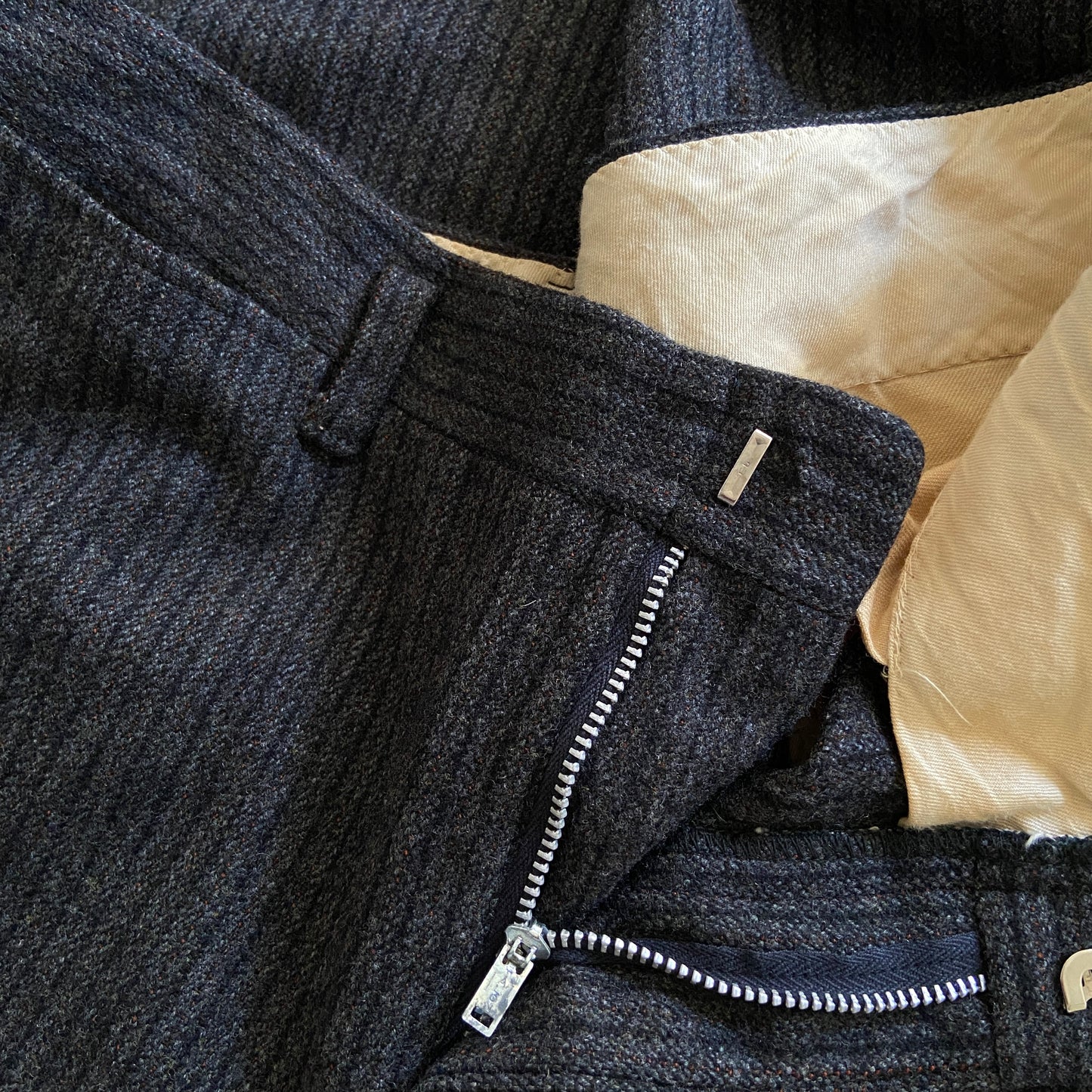 1940s Black Striped Wool Pants
