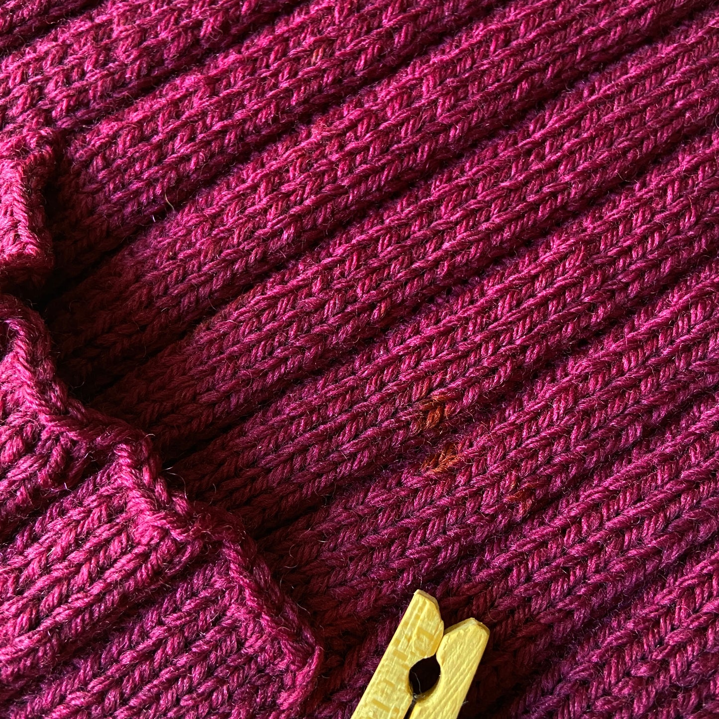 1930s Burgundy Hand Knit Wool Cardigan