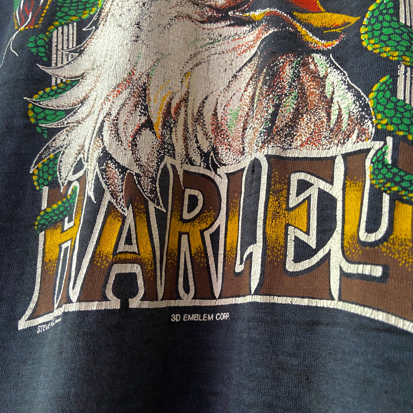 1980s Harley Davidson "Free to Fly" 3D Emblem Tee