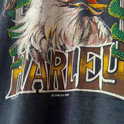 1980s Harley Davidson "Free to Fly" 3D Emblem Tee