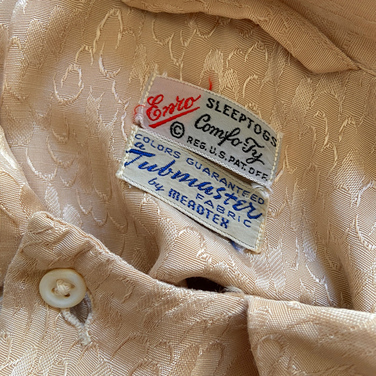 1920s 1930s Cloud Print Rayon Pajamas