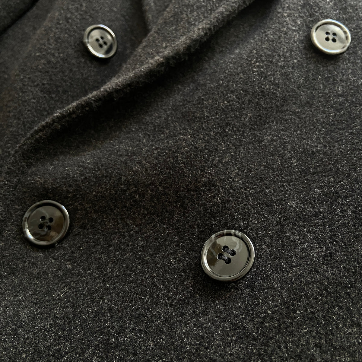 1990s Dark Gray Double Breasted Cashmere Overcoat