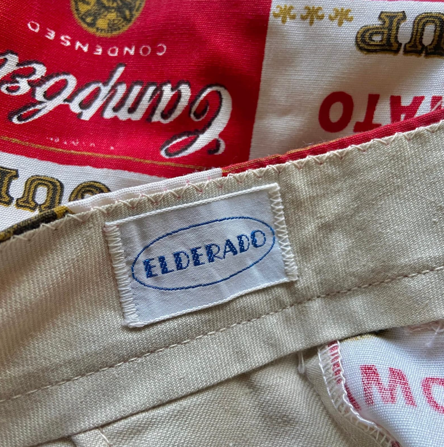 1960s Campbells Soup Print Shorts Andy Warhol