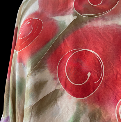1980s Hand Painted Silk Top Art To Wear