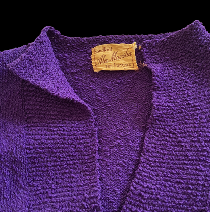 1940s Purple Sweater Dress Wool Boucle