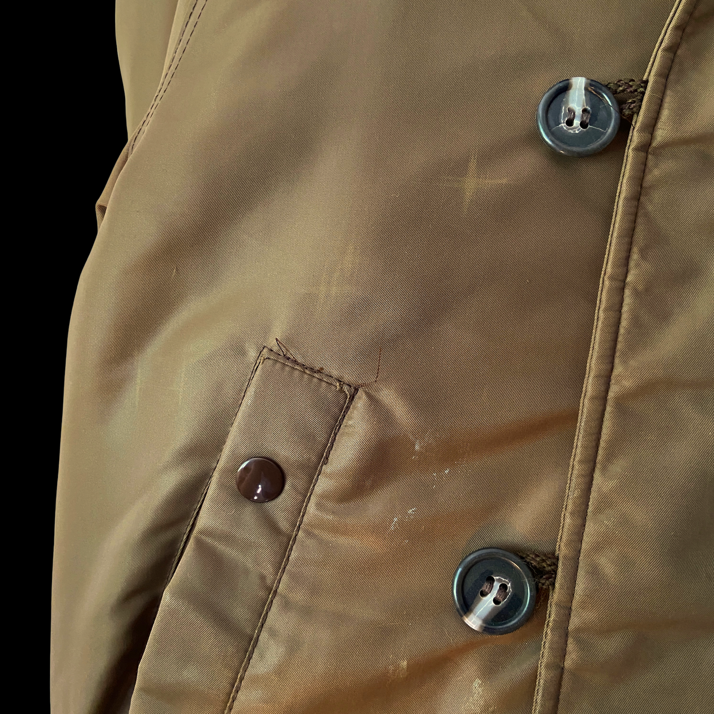 1960s Brown Parka Coat Hooded Gripper Zipper