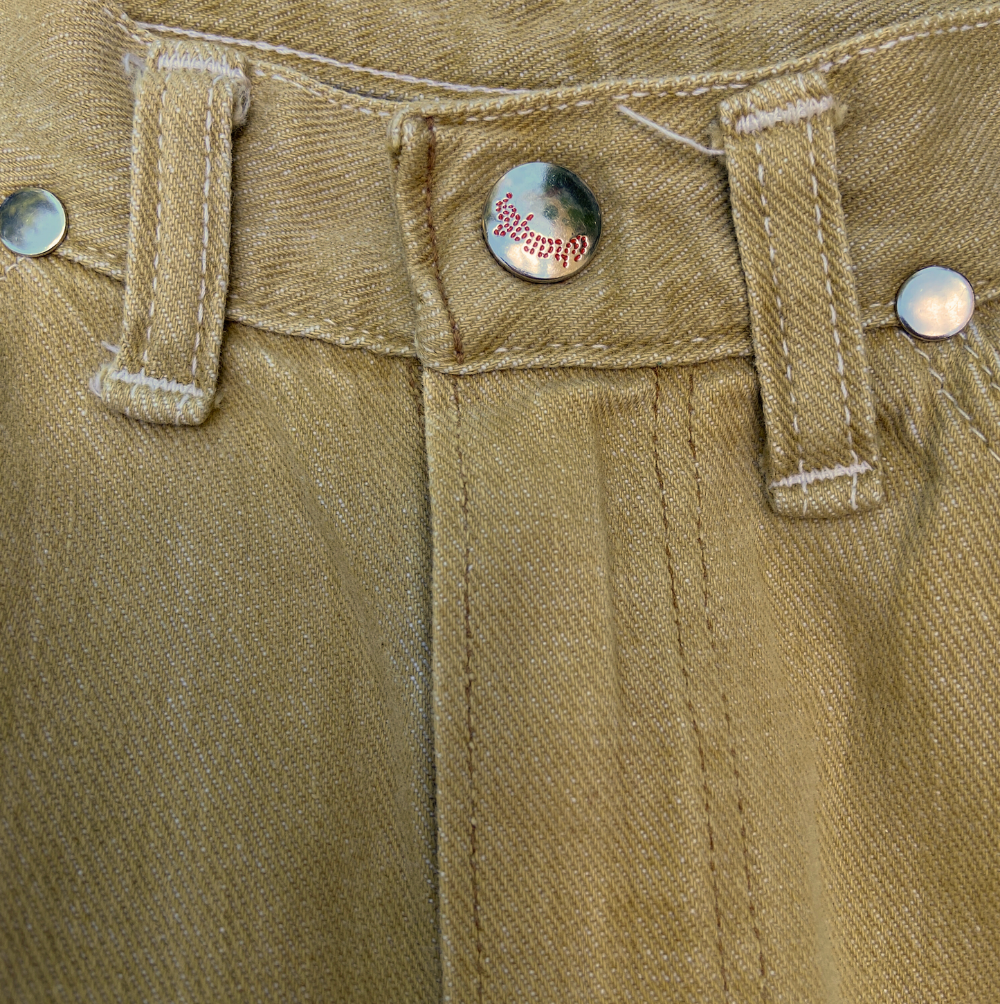 1960s Yellow Tan Wrangler Jeans Misses 27 in Waist