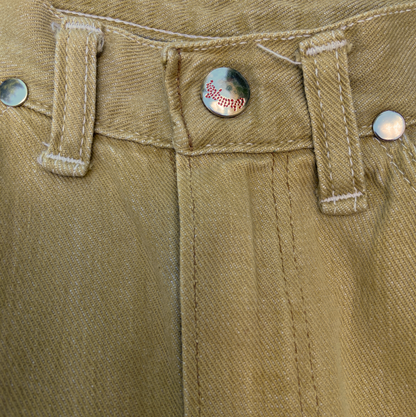 1960s Yellow Tan Wrangler Jeans Misses 27 in Waist