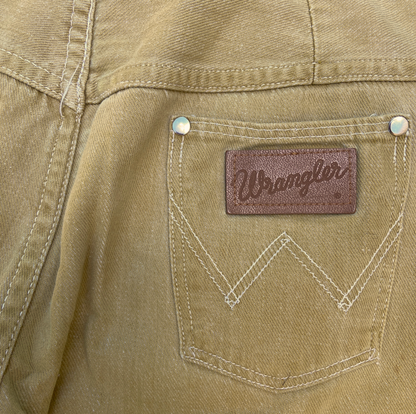 1960s Yellow Tan Wrangler Jeans Misses 27 in Waist