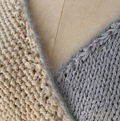 1980s Wrap Sweater Balloon Sleeve Angora Trimmed