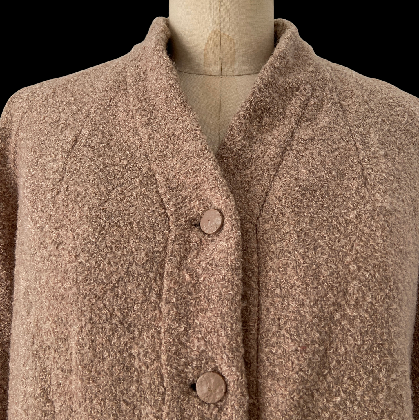 1940s Pink Boucle Wool Jacket Zelinka-Matlick and Forstmann