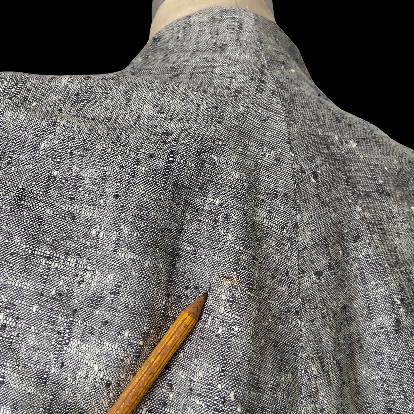 1940s Blue Linen Dress with Cape