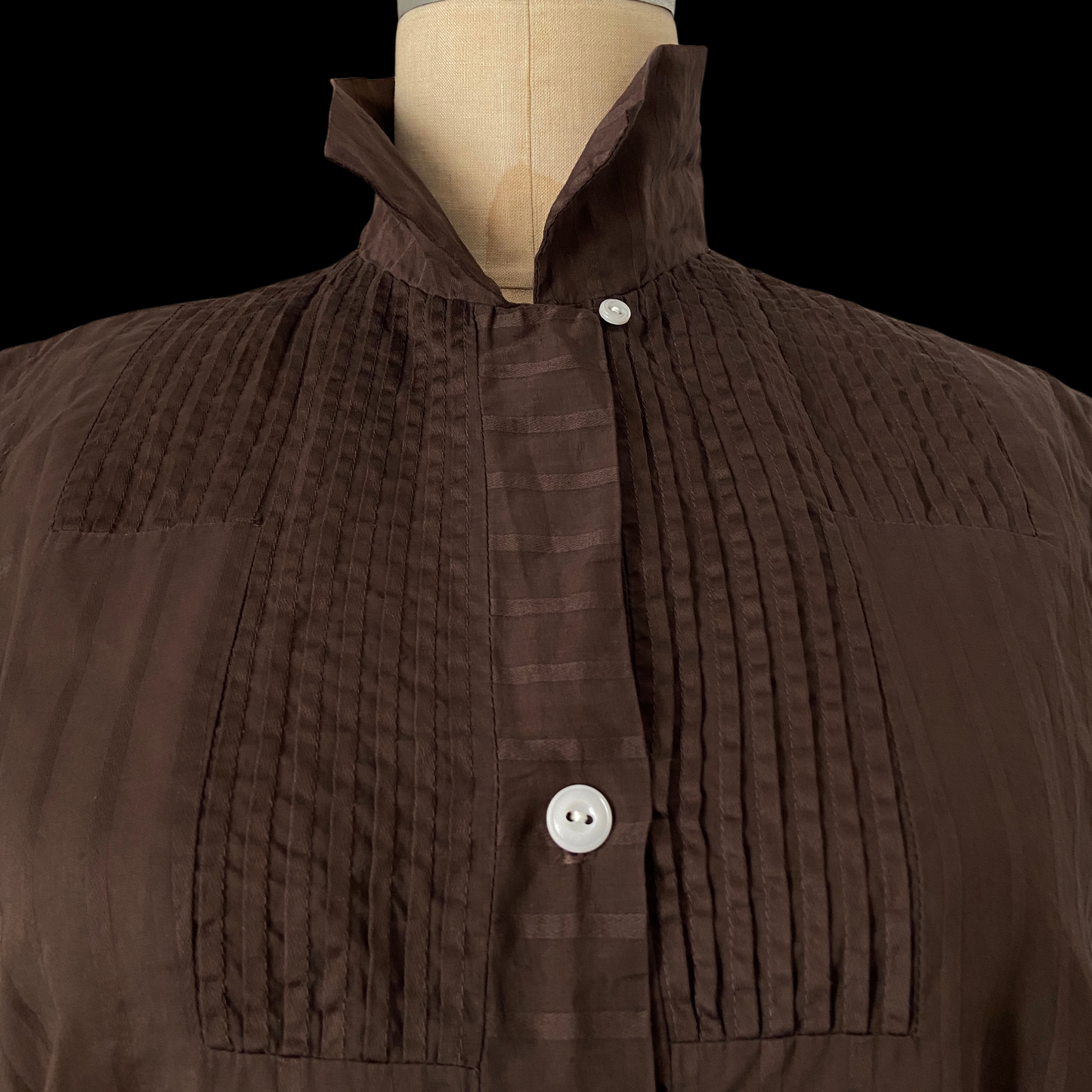 1940s Brown Cotton Skirt and Blouse Set