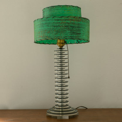 1950s Stacked Lucite + Fiberglass Shade Lamp